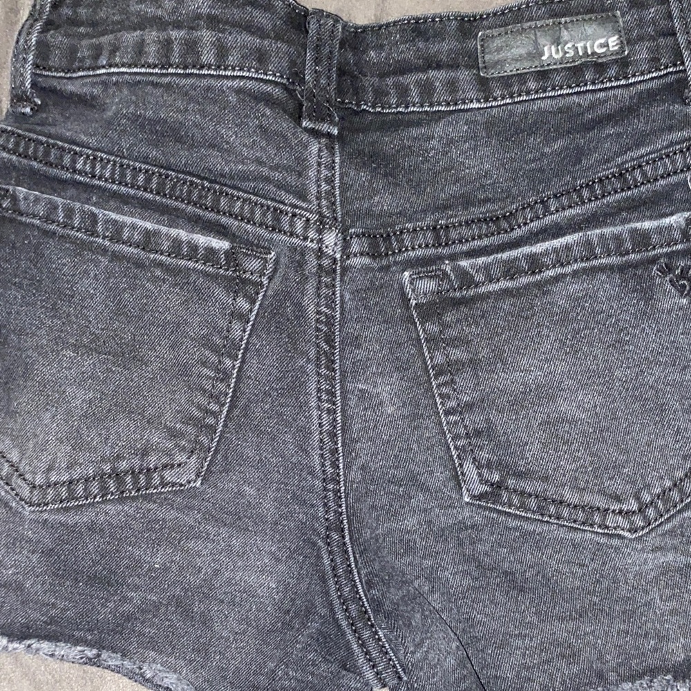Justice • Black• Embroidered • Denim Shorts - Picture 4 of 4